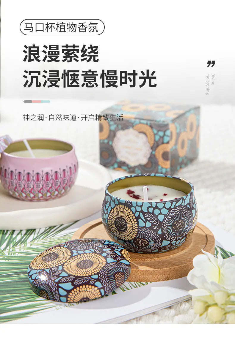 Bougies parfumées Osmanthus Gardenia avec pétales, petites bougies parfumées romantiques pour cadeaux d'anniversaire de filles, aromathérapie pour la maison