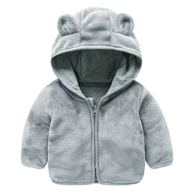 (9 Months -4 Years Old) Autumn New Simple Solid Color Long Sleeved Baby Girl Coat, Cute Hooded Children'S Clothing