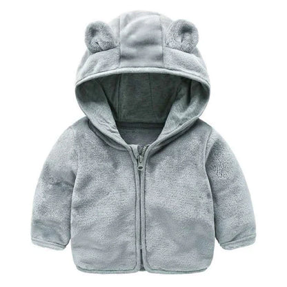 (9 Months -4 Years Old) Autumn New Simple Solid Color Long Sleeved Baby Girl Coat, Cute Hooded Children'S Clothing