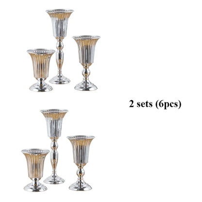 PEANDIM Luxury Silver Flower Vase Home Vase Desktop Craft Flower Arrangement Decoration Wedding Party Christmas Flower Rack