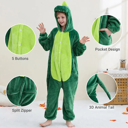 Pyjama en flanelle de carnaval pour enfants, combinaison, combinaison, dessin animé, vêtements d'hiver, Halloween, pour garçons et filles, famille