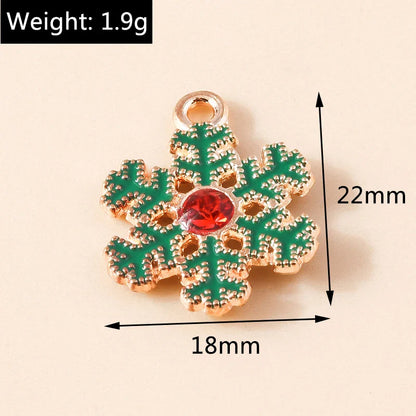Leslie-Breloques de Noël en émail, arbre flocon de neige, chaussette, cerf, bonhomme de neige, bijoux de bricolage, cadeaux de Noël et du Nouvel An, 10 pièces