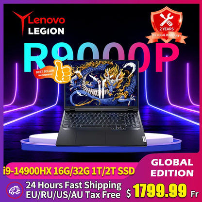 PC portable de jeu Lenovo Legion Y9000P Gaming E-Sports 2024 RTX 4060 Intel i9-14900HX 16" 16/32/64 Go de RAM 1/2 To SSD 2.5K 240 Hz