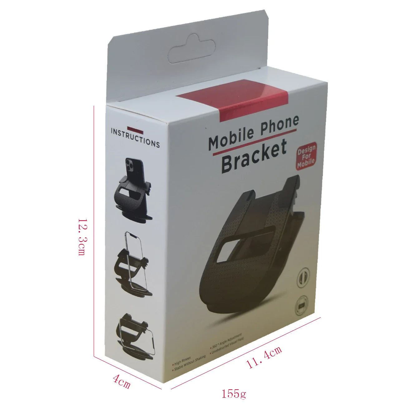 Cell Phone Holder For Car, Upgraded 360° Rotatable Phone Mount For Dashboard, Horizontal & Vertical Viewing Friendly Phone