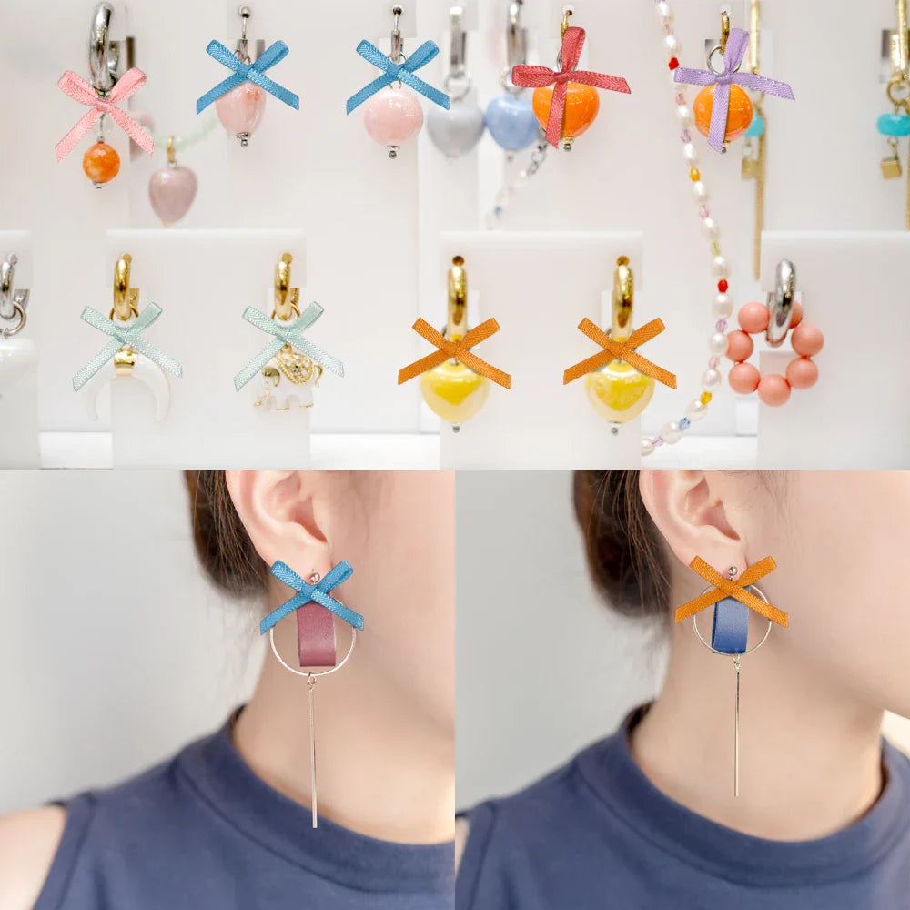 100 mini-nœuds en ruban, fleurs en satin, nœuds à faire soi-même, embellissements pour l'artisanat, accessoires pour l'artisanat, fournitures de décoration de Noël