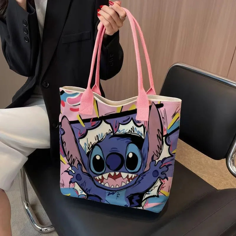 New Stitchou Single Shoulder Bag Cartoon Stitchou Pattern Shoulder Bag Ladies Tote Bags Joker Unisex Bags Commuter Handbag Gifts