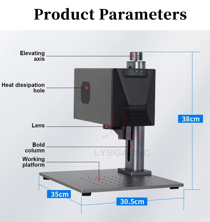 Fiber Laser Marking Machine 20W Mobile Control for Jewelry Metal Engraving Cutting 110x110mm Lens Computer Laser Marker 220V110V