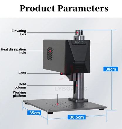 Fiber Laser Marking Machine 20W Mobile Control for Jewelry Metal Engraving Cutting 110x110mm Lens Computer Laser Marker 220V110V