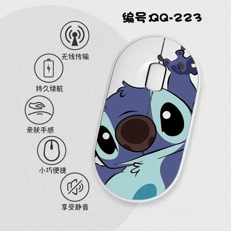 Lilo & Stitch Exquisite and Compact Bluetooth 5.0 Wireless Mouse Office Laptop Tablet Portable Silent True Wireless Mouse