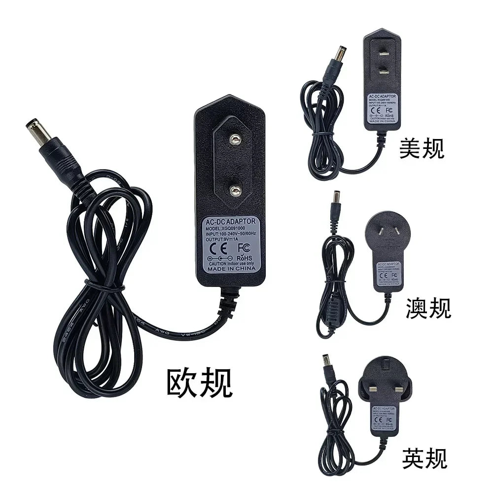 Adaptateur d'alimentation pour pédale de guitare, 9V DC 1A, anneau magnétique à faible bruit, prise US EU UK AU, 3 voies, 4 voies, 5 voies, 6 voies, 8 voies