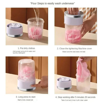 Mini Washer Underwear&Socks Washer Rechargeable Wireless Portable for Travel/Home/Dormitory with Laundry Cup Washing Machine