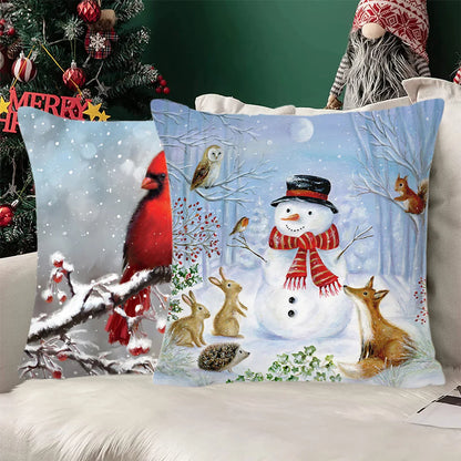 Housse de coussin de noël, père noël, décor de joyeux noël pour la maison, ornements de noël 2025, cadeaux de noël, nouvel an 2026