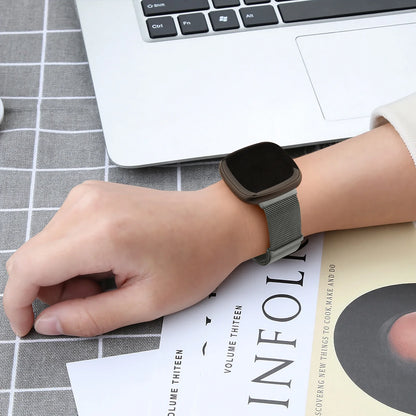 Bracelet magnétique en métal pour Fitbit Versa 3/4, bracelet de rechange milanais pour Fitbit Versa Sense/Sense 2