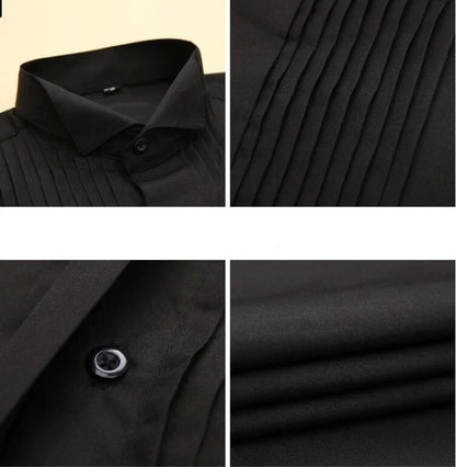 Chemise habillée blanche pour homme, simple boutonnage, manches longues, col carré, pour mariage/fête/spectacle, Camisa masculine, Chemise S-7XL 8XL