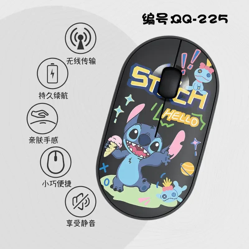 Lilo & Stitch Exquisite and Compact Bluetooth 5.0 Wireless Mouse Office Laptop Tablet Portable Silent True Wireless Mouse