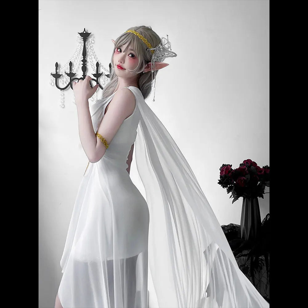 Costume d'Halloween de déesse grecque médiévale ; robe d'elfe ; Cléopâtre ; tenue de spectacle Athéna.