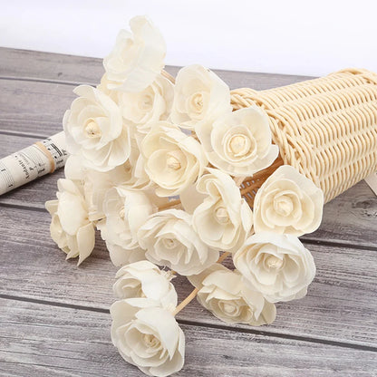 9 Pcs Aromatherapy Rattan Flower Fragrance Sticks Replaceable Household Diffuser Decor Essential Oil Scentedsticks Home Car