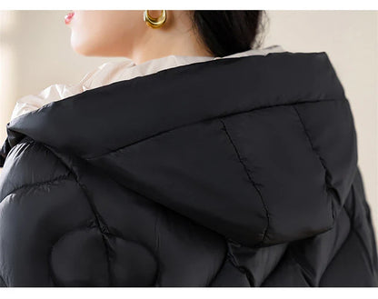 2024 New Winter Jacket Parkas Women Coat Fur Collar Hooded Overcoat Female Jacket Parka Thick Warm Cotton Padded Outwear