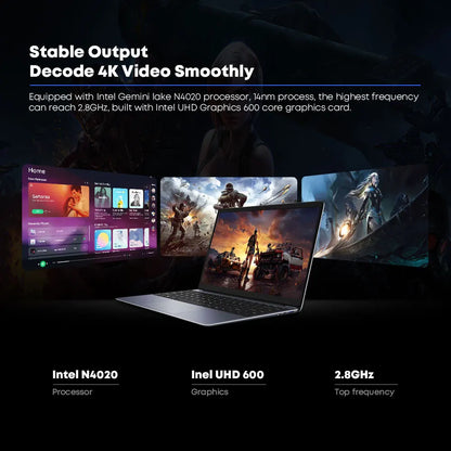 CHUWI HeroBook Pro 14.1" FHD Display Intel Celeron N4020 Dual-core 6GB RAM 128GB ROM Windows 11 Laptop with Full Size Keyboard