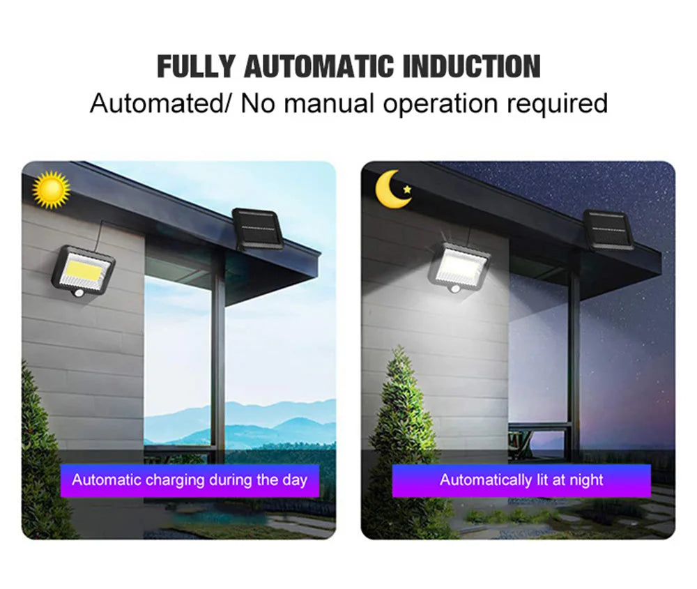 Applique Murale Solaire avec Capteur de Mouvement, Imperméable Conforme à la Norme IP65, Éclairage d'Extérieur à T-shirts d'Massage, Idéal pour un Jardin, une Cour, une Rue ou un Porche