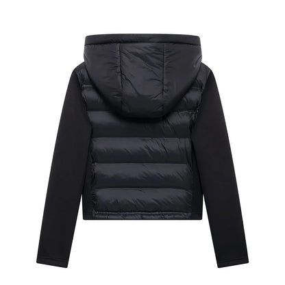UNIZERA slim fit zipper hooded short warm jacket autumn and winter new product long sleeved solid color women's cotton jacket