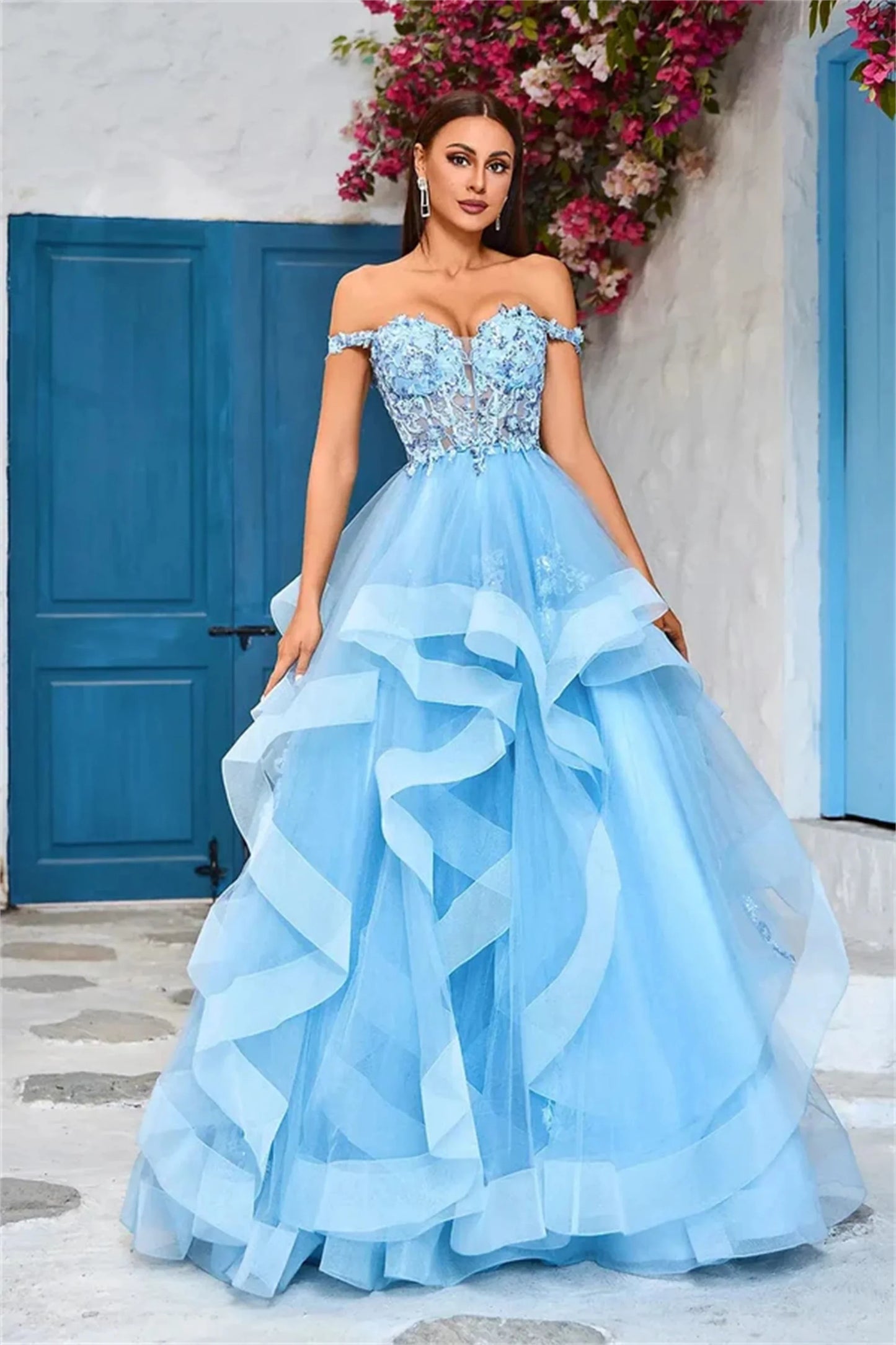 JEHETH Appliques Prom Party Cocktail Dresses Elegant Women's Long Evening Gowns Birthday Ball Gowns Feminine Robes Layered