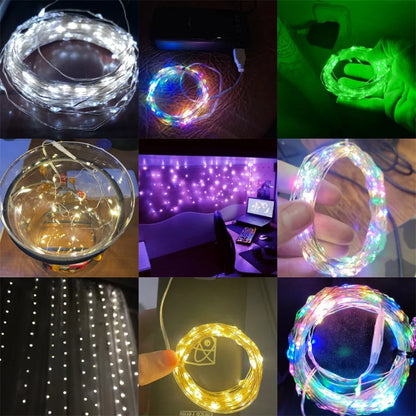 1m/2m/3m/5m/10m USB LED String Lights Garland Lamp DIY Party Wedding Christmas Tree Flasher Fairy LED Lights Home Decoration