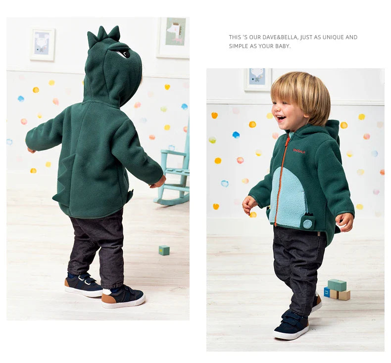 Dave Bella Cute Animal Shape Children Hoodie Cartoon Boys Girls Coat Autumn Warm Hooded Outerwear Toddler Girl Clothes DBX14462