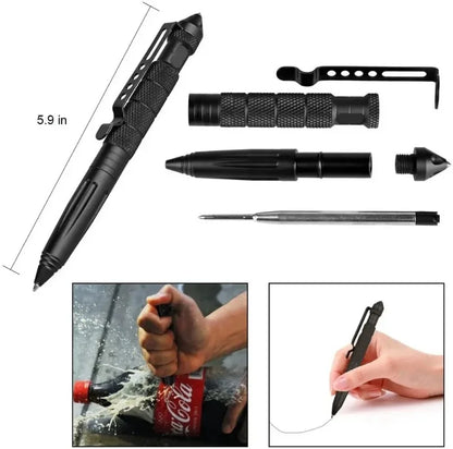 Military Tactical Pen Multifunction Aluminum Alloy Outdoor Survival Camping Security Survival Tools Emergency Glass Breaker Pen