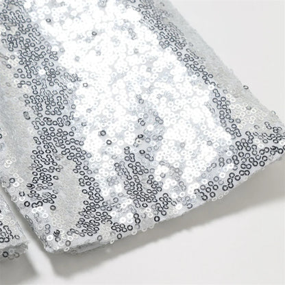 Fashion Men Luxurious Sequin Suit Jacket Green / Silver Men's Bar KTV Stage Dress Male Blazer Coat