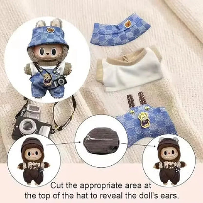 For Gxlaihly 17cm Labubu Doll Clothes Outfit Cute Costume Suitable for 17cm Labubu Dolls Fashionable Doll Clothing
