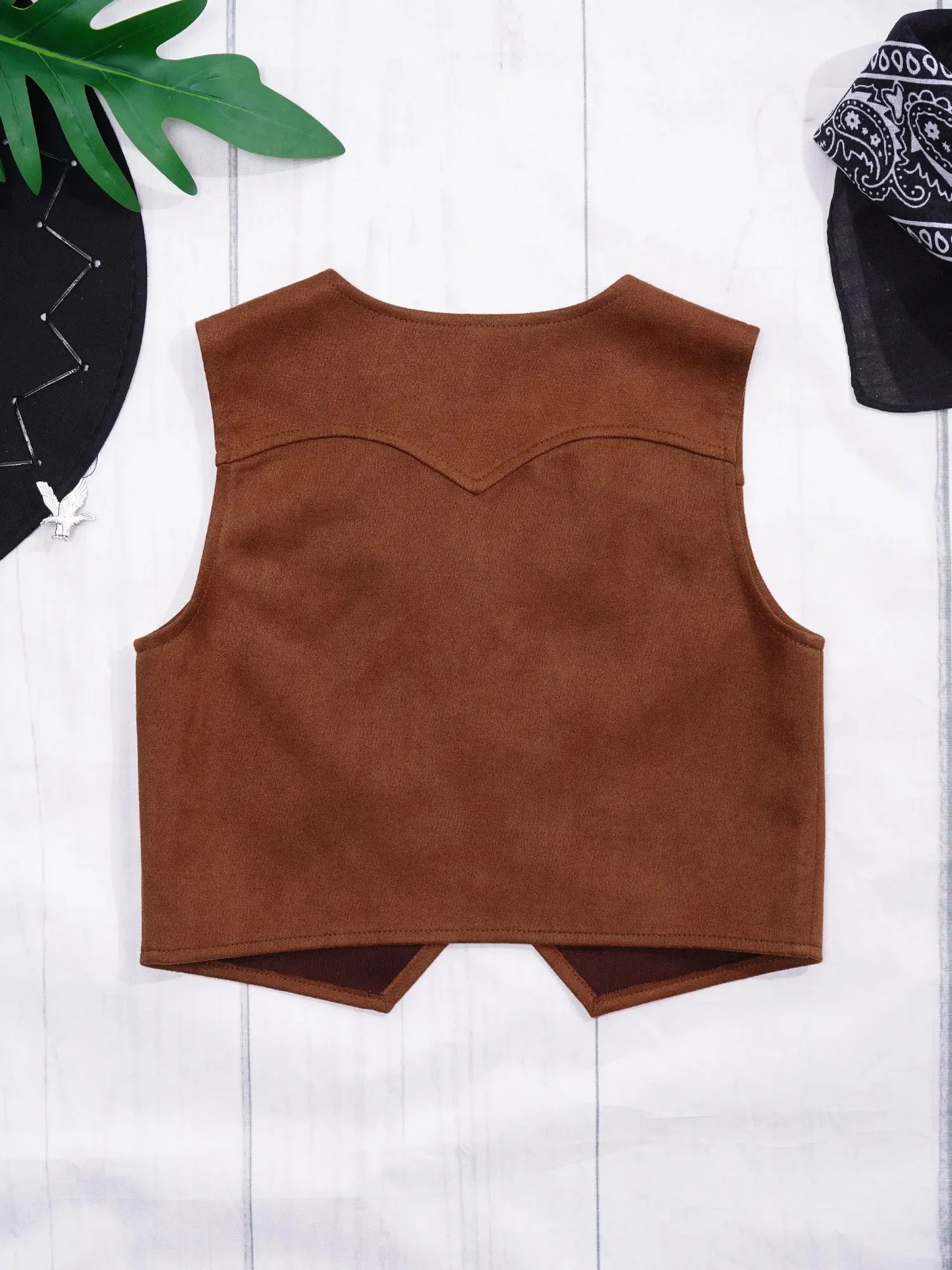 Costume de Cowboy Western pour Enfants, Vêtements d'Équitation, Chapeau Bandana Ouvert sur le Devant, pour Halloween, ixà Thème de Carnaval, Cosplay