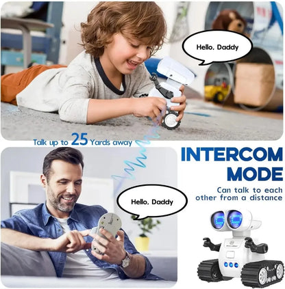 Jouet robot télécommandé Rechargeable avec musique, yeux LED, talkie-walkie, jouet robot pour enfants, robot RC pour enfants