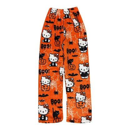 Sanrio Hello Kitty Pajamas Christmas Hello Kitty Flannel Pants Winter Warmth Pajamas Home Pants In Autumn Winter Fashion Trous