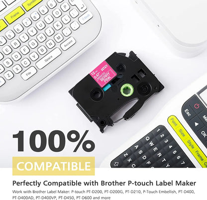 6/9/12mm 231 TZ Label Tape 221 211 Laminated Tape 831 234 334 Labeling Ribbon Compatible for Brother PT-H110 D210 Label Maker