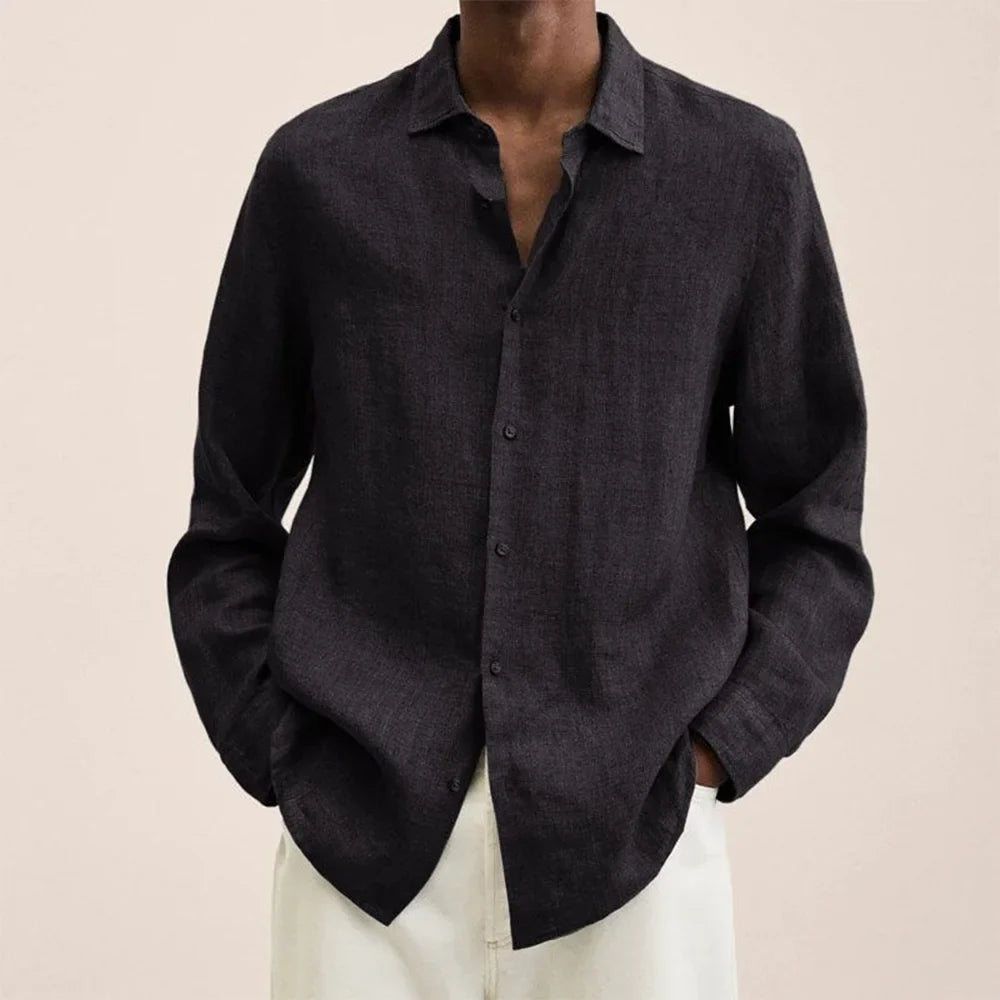 Nouvelle mode : chemises longues pour hommes, hauts décontractés amples, manches longues, revers pour hommes, tenue décontractée automne, Streetwear