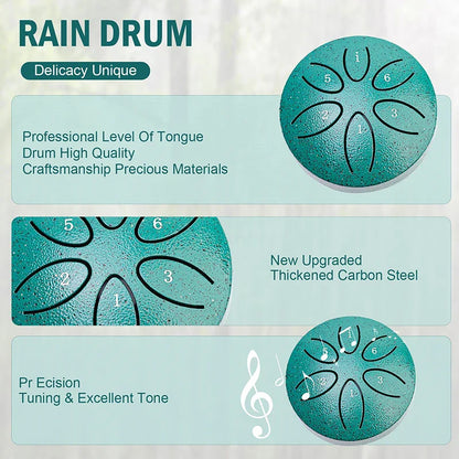 Tambour de pluie Tambour de pluie extérieur Lorsque la pluie Tambour de pluie extérieur Jardin Tambour Chakra Tambour Chakra pluie extérieure 6 notes