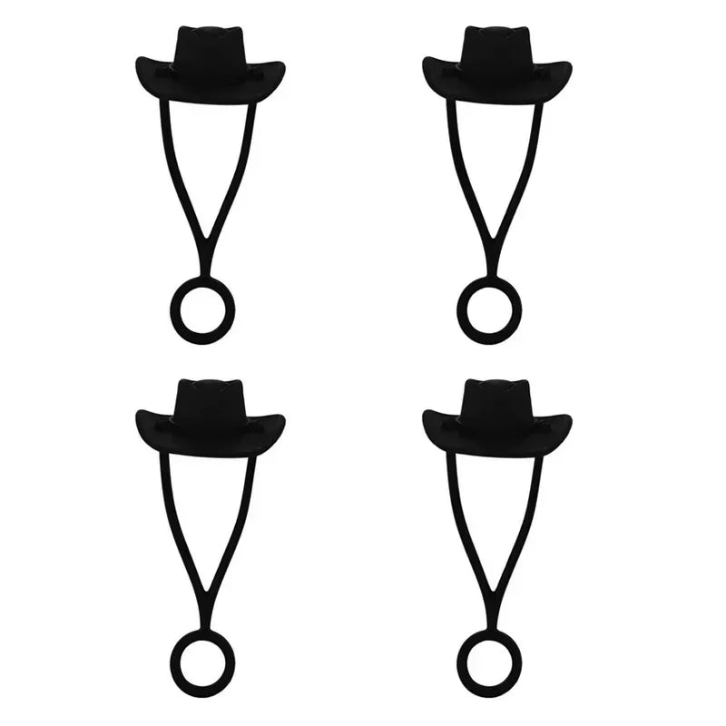 Silicone Cowboy Hat Straw Covers Caps Dustproof Cute Protector Mug Straw Tip for 30 40Oz Tumbler Water Bottle Decor Accessories