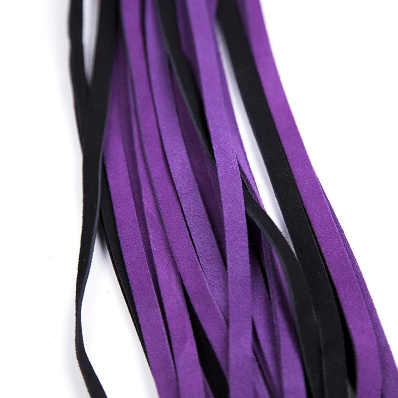 Fouet d'équitation avec glands en cuir de vachette, poignée en cuir, fouet de dressage, fouet de culture, pagaie slared, violet, noir, 68cm