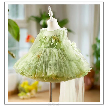 Girls' Floral Evening Dress Toddler Birthday Princess Outfit Christening Clothes Costume First Year Children's Dresses