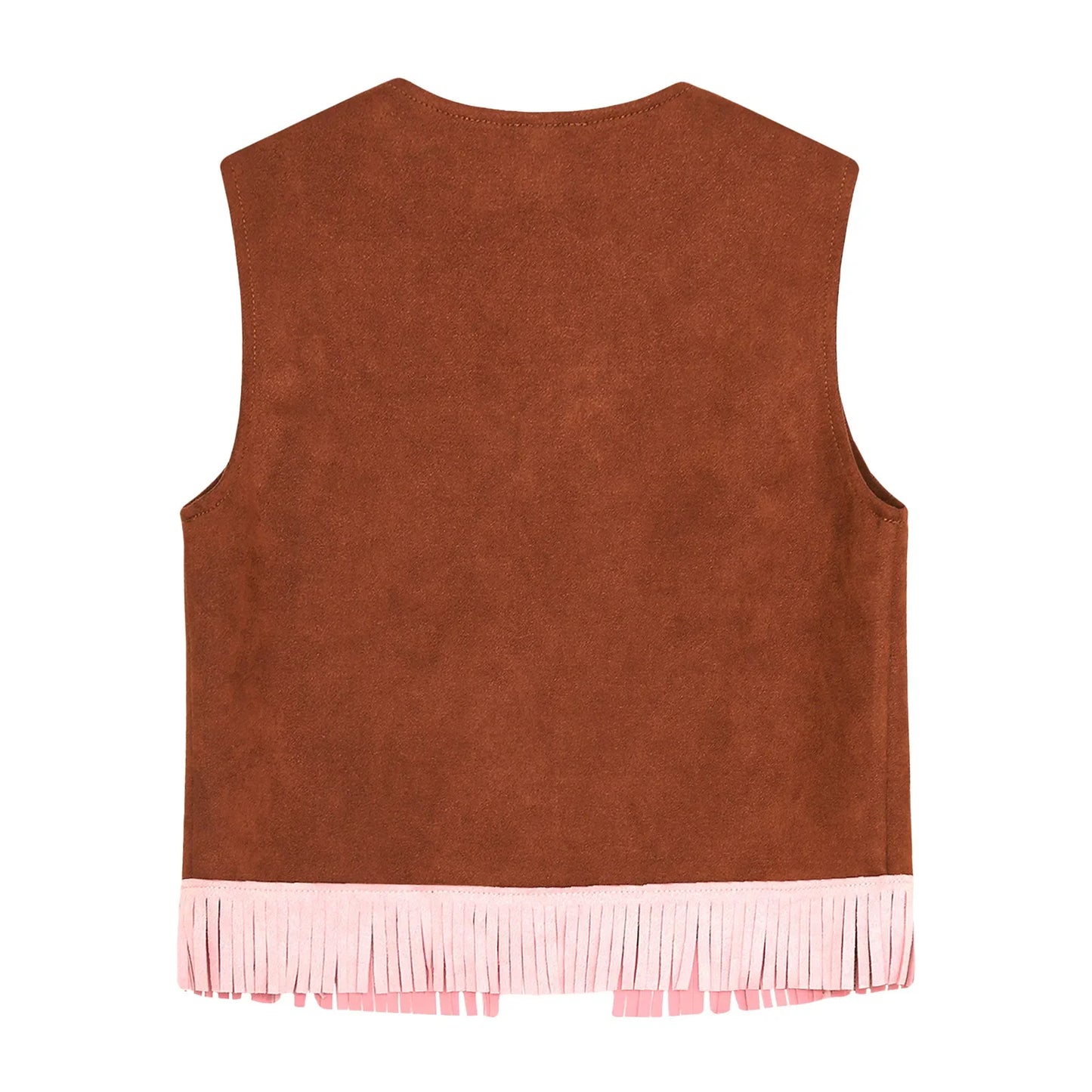 Déguisement de cow-boy/cow-girl western d'Halloween pour filles, gilet à franges étoiles et pantalon évasé imprimé vache, tenues de carnaval