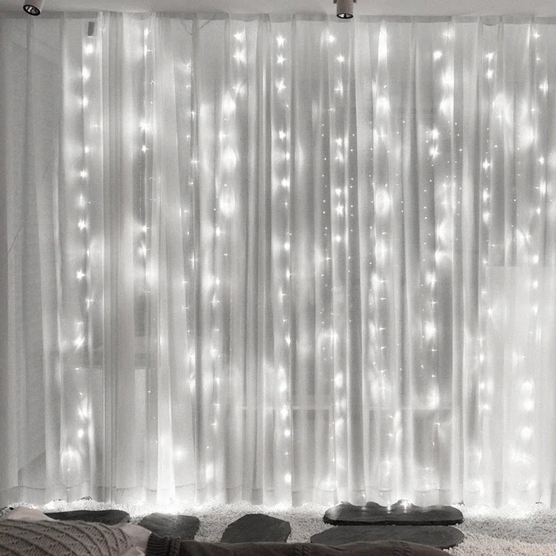 USB Curtain String Lights 8 Lighting Modes LED Light for Outdoor Garden Wedding Christmas New Year Home Decoration