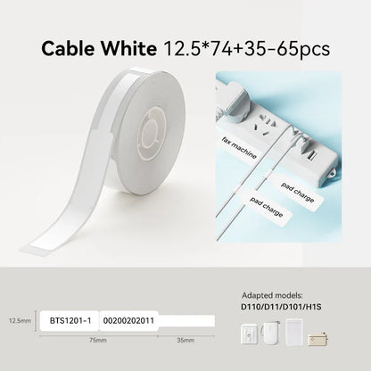 Niimbot White/Cable/Round/Transparent Thermal Label Adhesive Sticker Waterproof UV Paper For D11 D110 Mini Printer Label Maker