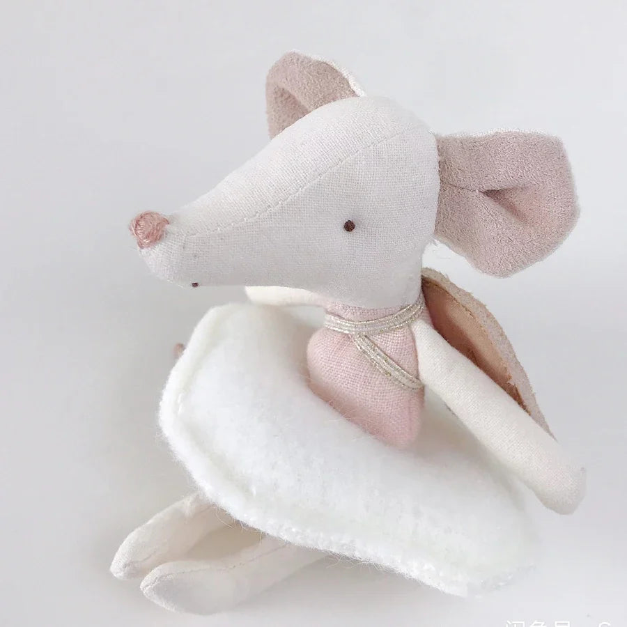 12 cm Mini ange souris dans le livre cadeau de noël nouvel an fait à la main mignon petite fée souris jouet avec nuage boîte-cadeau coton couture poupée
