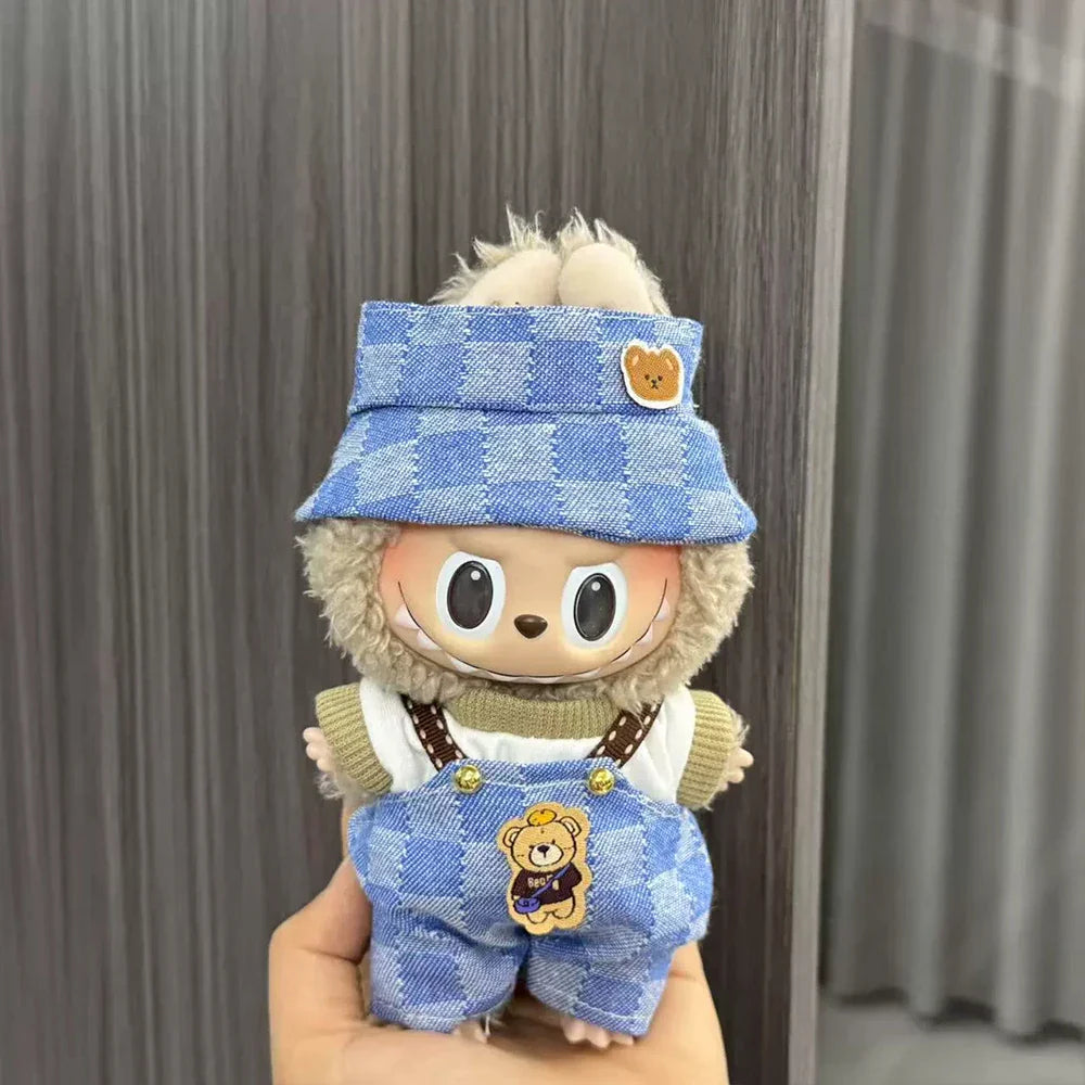 Labubu Doll Clothes Enamel Labu Cloth 17cm Doll Cute Dress-up Climbing Clothes Skirt Plush Toy Clothes