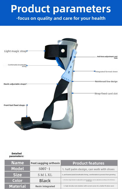 Orthèses de chute de pied orthèse de cheville élasticité réglable orthèses Valgus course hémiplégie chaussures de rééducation Supports de pied