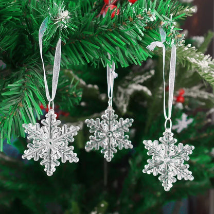 Ornement suspendu de noël en cristal acrylique, 2 à 12 pièces, ange brillant, flocon de neige, pendentif de glaçon pour décorations de fête de noël et du nouvel an