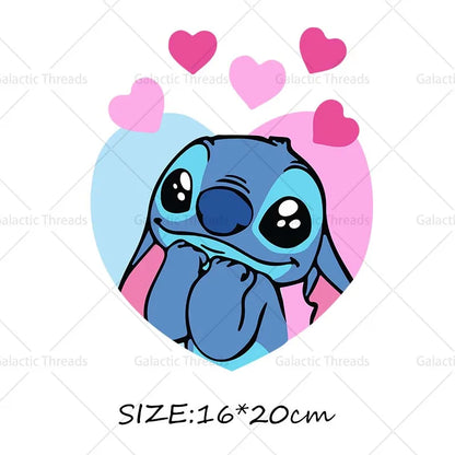 Stitch Lilo Iron on Decals Heat Press Patches Thermal Transfer Stickers for Clothes DIY Ironing Prints