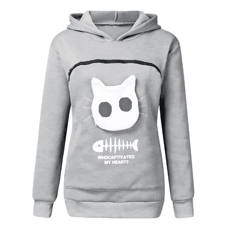 3XL Cat Lovers Hooded Sweatshirt Kangaroo Dog Pet Paw Dropshipping Pullovers Cuddle Pouch  Fish  Pocket Hoodie Tops