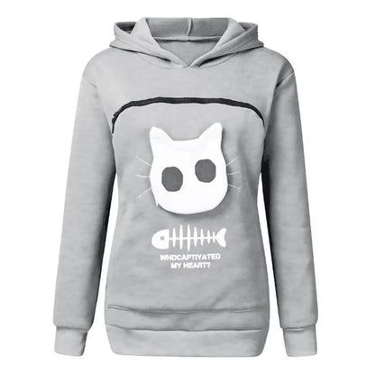 3XL Cat Lovers Hooded Sweatshirt Kangaroo Dog Pet Paw Dropshipping Pullovers Cuddle Pouch  Fish  Pocket Hoodie Tops